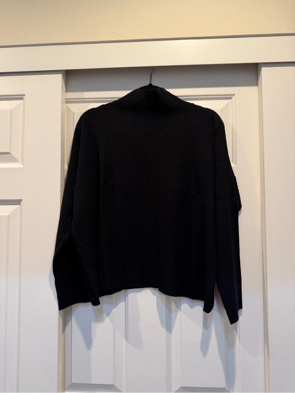 Eileen Fisher Black Ribbed Turtleneck Sweater